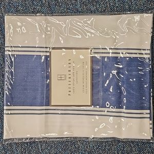 Pottery Barn Cadiz stripe Cafe valance. Blue